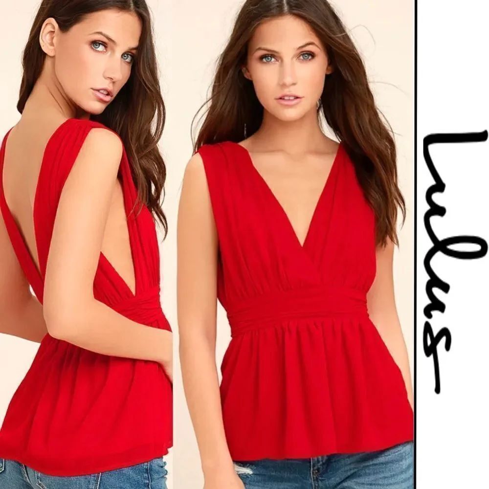Lulu’’s My Joy Red Peplum Top